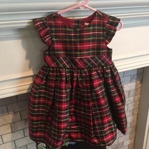 Janie and jack silk Christmas plaid dress